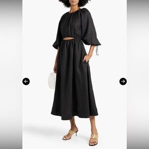 Bec & Bridge Helene Cutout Linen Midi Dress